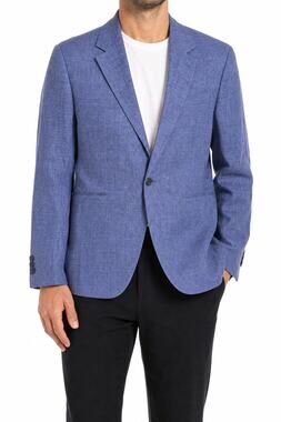 Hockerty Made to Measure Men's Blue Linen Look Blazer Sport Coat Estimated 40R